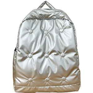 CosmoPuff Quilted Silver Metallic Backpack